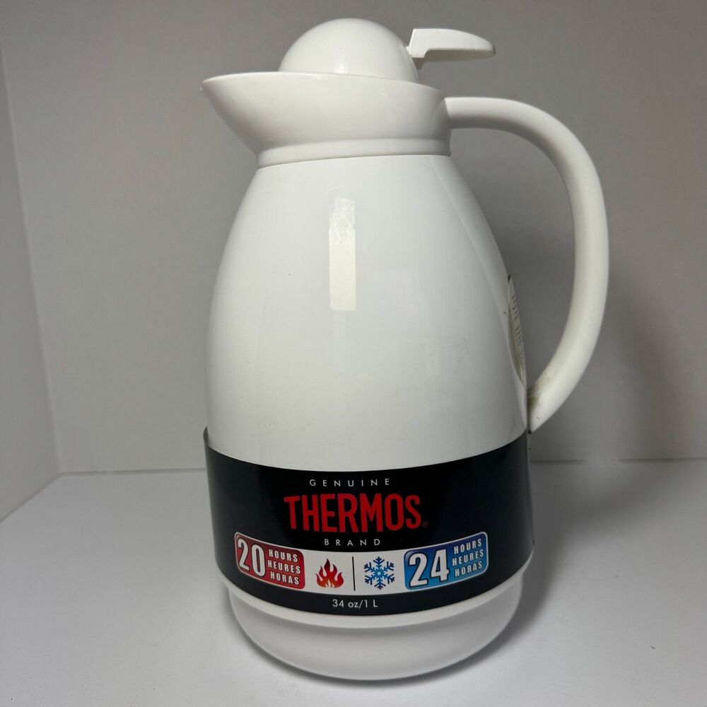 Thermos 34OZ WHT Glass Carafe, Pack of 1, white